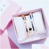 Charm-Armbänder Großhandel – Roségold-Edelstahl-Armbänder, Armreifen, weibliches Herz, Liebe, Marke, Charm-Armband für Frauen, berühmter Schmuck Dh2Mi