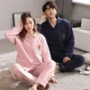 Pijamas masculinos tamanho grande 3xl 4xl três camadas de algodão de ar respirável homewear para casais mulheres e homens combinando pijamas conjunto mujer hombre