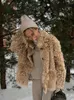 Frauen Pelz Faux Overtised Mantel Winter Langarm Pelzigen Flauschigen Jacke Damen Mäntel Femael Dick Imitiert Warm Mantel