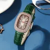 Wristwatches GEDI Luxury Women Watches Full Rhinestones Rectangle Fashion Waterproof Leather Lady Bracelet Watch Casual Wrist For294w