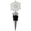 Winter Wedding Favors Bar Tools Silver Finished Snowflake Wine Stopper with Simple Package Christmas Party Decoratives
