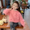 Pullover Baby Girls Autumn and Winter O-neck Knitted Sweaters Winter Baby Girls Clothes Long Sleeve Sweet Cute Pullover Kids Knitwear Top 231212