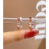 Orecchini a cerchio Semplice orecchino di diamanti Moissanite Vero argento sterling 925 Matrimonio per feste per donne Regalo di gioielli di fidanzamento