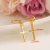 EXKLUSIVA SPECIAL DESIGN CHRISTIAN VOGUE WOMENS TRUE REAL 14K SOLID FINE GUL GULD GF Crucifix Cross Timeless Charm Earrings291s