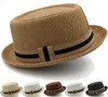 Wide Brim Hats Men Women Classical Straw Pork Pie Fedora Sunhats Trilby Caps Summer Boater Beach Outdoor Travel Party Size US 7 19386909