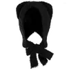 女の子のためのベレー帽アニメイヤービーニーハット冬秋の暖かい風力防止ボンネットファッションハラジュクスカルキャップ28TF