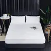 Ensembles de literie 100 drap-housse de lit solide imperméable couvre-matelas réglable nordique quatre coins avec bande élastique Multi taille 231212