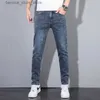 Jeans pour hommes Nouveau 2023 rue coréenne Harajuku Stretch Denim Jeans S vêtements de luxe broderie italienne BlueLuxury vêtements pour hommes Cool pantalon Q231212