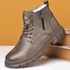 Boots WAERTA Winter Men's Ankle Boots Thick Bottom Zipper Man Shoes Waterproof Fashion Designer Large Size Male Footwear Botas 231212