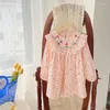 Girl Dresses South Korea Children's Clothing Color Wave Dot Embroidery Girls Dress 2023 Autumn Ruffled Long Sleeve Skirt