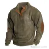 Plus Size S-5XL Mens Hoodie Designer Novo Veludo Pulôver Henley Camisa Mens Casual Manga Comprida T-shirt