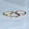 Anillos de boda Abierto Tamaño ajustable Gota de agua Ópalo Anillo de dedo Pave Brillante Cubic Zircon Color dorado Chapado Mujeres Hombres Joyería de fiesta diaria