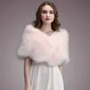 Scarves IANLAN Casual Solid Ostrich Feather Shawl Wrap For Women Bride Wedding Stole Ladies Real Turkey Fur IL00035286a