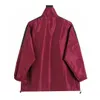 Mens Jacket Coat Light Luxury Blcg Trendy and Womens Wine Red Splice Windproof Sunscreen Sprint Yang Mi Same Style