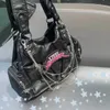 Akşam çantaları haex y2k vintage kadınlar çanta trend büyük kapasiteli çoklu cep zincirleri tote çanta kadın punk moto tarzı omuz bolso mujer 231211