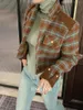 Damesjassen Geruite Tweed Jas Vrouw Kleding 2023 Koreaanse Mode Stijl Y2k Herfst Vintage Elegante Winter Tops Cropped Bovenkleding