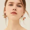 Boucles d'oreilles créoles pour la saint-valentin, atmosphère, sens de la tendresse, dégradé de couleurs, pétale de Collision, perle de fleur rétro féminine