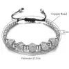 Bracelets à breloques en cristal à face géométrique pour hommes et femmes, Bracelets en perles de cuivre, accessoires masculins, Pulseira Masculina2405