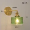 Настенные светильники IWHD Nordic Современная медная лампа Бра Выключатель Зеленое стекло в японском стиле Зеркало для ванной комнаты Лестничный светильник Wandlamp Аппликация Mura217S