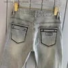 Jeans masculinos de luxo jeans desempenho série reta ajuste perna cônica jean novo estilo marca moda calças masculinas qualidade superior silm pant q231212