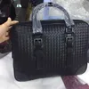 2022 Hand knitted brand designer briefcases new arrival high quality business bags for men genuine leather business laptop handbag267r