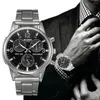 Armbanduhren Mode Business Datum Uhren Für Männer Kristall Edelstahl Analog Quarz Armbanduhr Casual Uhr Cadeau Homme