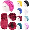 BERETS PURE Color Chemo Caps Hair Care Ladies Cover Elastic Band Hat Silky Headwrap Night Sleeping Cap Satin Bonnets