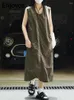 Robes décontractées Profitez d'été Vintage japonais banlieue simple droite robe sans manches dames débardeur jupe longue