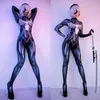 Halloween vuxna barn svart gift cosplay kostym fest kvinnliga flickor kvinna superhjälte zentai bodysuit g0925228k