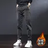 Men's Pants Winter Men Fleece Trouser Joggers Casual Streetwear Corduroy Elastic Waist Korean Designer Clothing Pocket