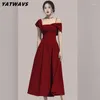 Robes décontractées Haut de gamme Femmes Designer Runway Mode Summer Slim A Line Princess Party Lady Vintage Élégant Anniversaire Mujer Midi Robes