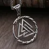 Pendant Necklaces Men Vintage Viking Necklace Nordic Odin 316L Stainless Steel Ouroboros Mne Fashion Jewelry Gift