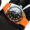 Montres-bracelets PARNSRPE - Montre automatique mécanique orange pour hommes Japon NH36 Lumineux Mode Saphir Enduit Étanche Acier Inoxydable Brossé