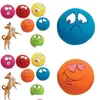 Dog Toys & Chews Newly 6 Pcs/Set Pet Cat Dog Toys Teeth Squeaker Ball Puppy Squeaky Sound Face Fetch Play Toy For Small Dogs Rubber Ch Dhsk1