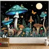 Tapisseries Arbre de vie Tapisserie Tenture murale Phase de lune Serpent Trippy Bohême Hippie Champignon Moth Floral pour salon chambre à coucher