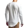 Мужские футболки, осенняя футболка с длинным рукавом, однотонная мужская одежда для отдыха