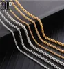 Biżuteria hip -hopowa 3 4 5 mm łańcuch liny Naszyjnik ED złoty srebrny kolor 316L Naszyjniki ze stali nierdzewnej dla kobiet Mężczyzn biżuterii 8868535