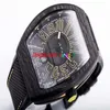 Män av högsta kvalitet Vanguard Watches Automatic Auto Date Watch Mens Black Dial Carbon Fiber Rubber Male Clock Men's Sports Wristw236U