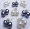 Interi 16 pezzi8 paia di orecchini in argento 925 con perle coltivate Akoya bianche e nere da 89 mm5082887