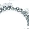 Designer di catene Braccialetti a catena Sterling Sier 925 Classico Moda Cuore Carta Bracciale da donna Gioielli Regalo di festa Consegna di goccia Gioiello Dhpnv