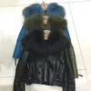 Fourrure femme Fausse fourrure veste d'hiver femmes femmes réel manteau de fourrure de mouton chaud véritable mérinos en peau de mouton en cuir Parka grand réel fourrure de raton laveur manteaux 231211