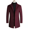 Men's Wool Blends Men Wool Blends Coats Trench Pea Coat Spring Winter Solid Color High Quality Men's Wool Jacket Luxurious Brand Clothing 231211