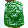 Natuurlijke Groene Jade Hanger Ketting Tijger Chinese Dierenriem Amulet Lucky Hanger Collectie Zomer Ornamenten Natuursteen Hand Engra196t