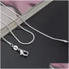 Chains 2Mm 925 Sterling Sier Smooth Snake 16 18 20 22 24 Inches Choker Necklace For Women Men S Fashion Jewelry In Bk Drop Delivery Dhx0U