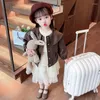 Jackets 2023 Spring Autumn Baby Boys Girl PU Faux Leather Coats Cotton Jacket Kids Children Casual Comfortable Overcoats Clothes