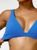 Reggiseni sportivi per abbigliamento da yoga, top corto da donna ad asciugatura rapida, tinta unita, aderente, elastico, da corsa, antiurto, per palestra