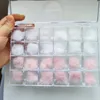 Nagelkonstdekorationer 24 st -löstagbar magnetboll fluffig whitepink 3d27*27mm puffy pom pons kit smycken manikyr tillbehör diy naglar charm i ruta 231211