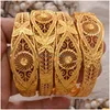 Bangle Bangle 4 stks/set Islamitische 24K Dubai Goud Kleur Armbanden voor Vrouwen Ethiopië Armbanden Afrika S Arabische Bruiloft Sieraden Party Gift Drop Dhrx7