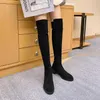 Bottes chevalier pour femmes avec semelle épaisse au-dessus du genou, longues jambes extensibles, bottes à manches hautes en cuir cheval 230830