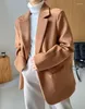 韓国語バージョン用の女性のスーツウールスーツジャケットルーズコットンクリップデザインニッチ小さなフィギュアカジュアル